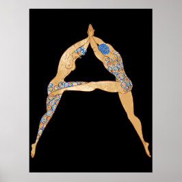 Erté - The Letter A von der Alphabet Suite, 1976 Poster