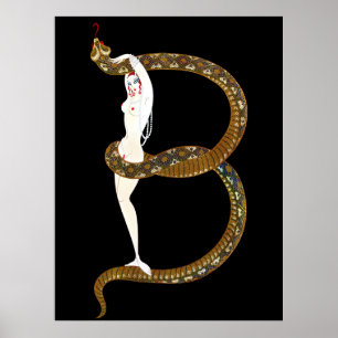 Erté - The Letter B aus der Alphabet Suite, 1976 Poster