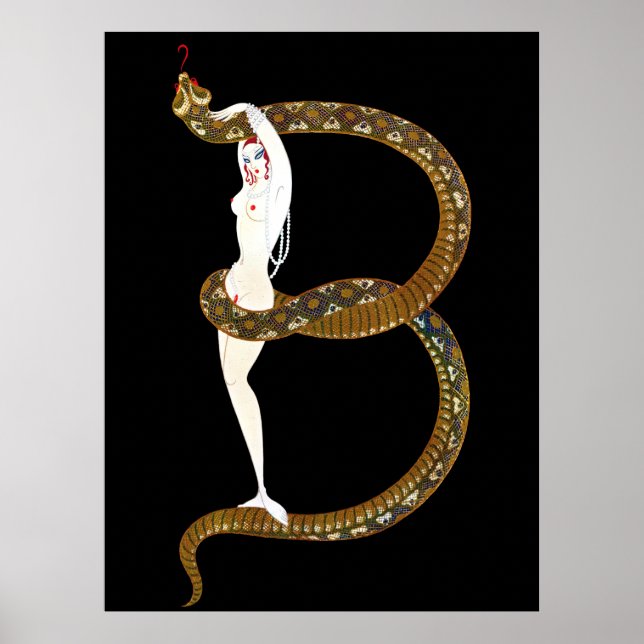 Erté - The Letter B aus der Alphabet Suite, 1976 Poster (Vorne)