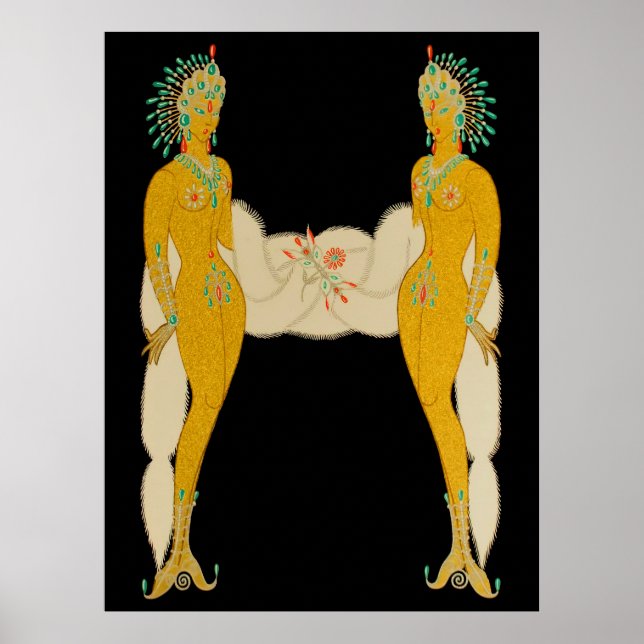 Erté - The Letter H aus der Alphabet Suite, 1976 Poster (Vorne)