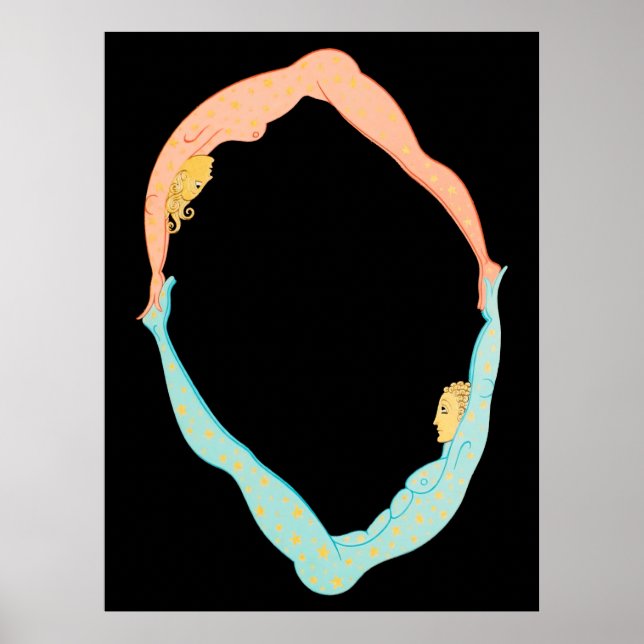 Erté - The Letter O von der Alphabet Suite, 1976 Poster (Vorne)