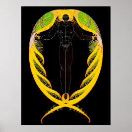Erté - The Letter P von der Alphabet Suite, 1976 Poster