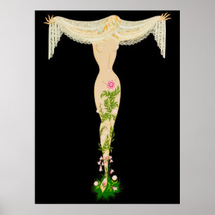 Erté - The Letter T aus der Alphabet Suite, 1976 Poster