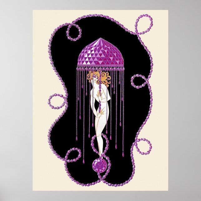 Erté - The Wertvoll Stones Suite, Amethyst, 1969 Poster (Vorne)