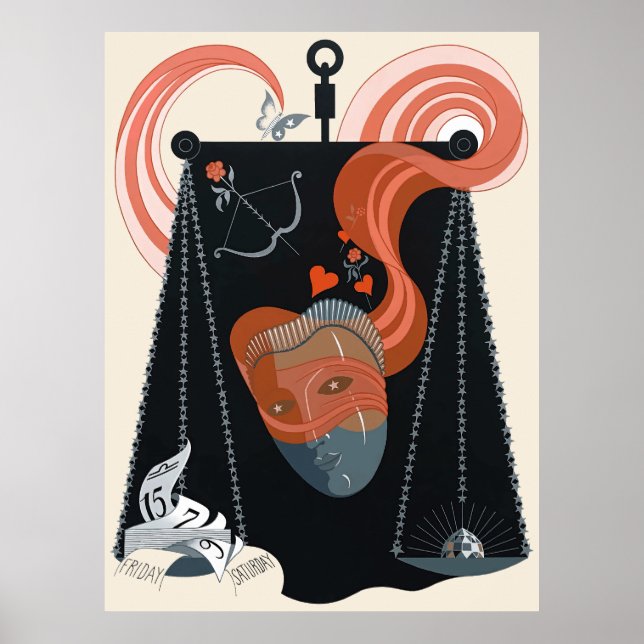 Erté - The Zodiac Suite, Libra Poster (Vorne)