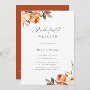 Erthy Autumn Floral Bachelorette Weekend Invitati Einladung