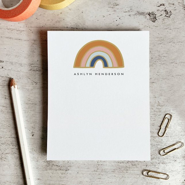 Erthy Bohemisch Rainbow Individuelle Name Notizblock (Earthy Bohemian Rainbow Custom Name Notepad)