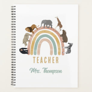 Erthy Colors Rainbow Jungle Animals Teacher Planer