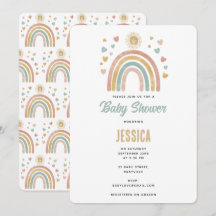 Erthy Colors Watercolor Rainbow Sun Baby Dusche