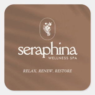 Erthy Elegance Logo Beauty, Wellness, Wellness-Cen Quadratischer Aufkleber