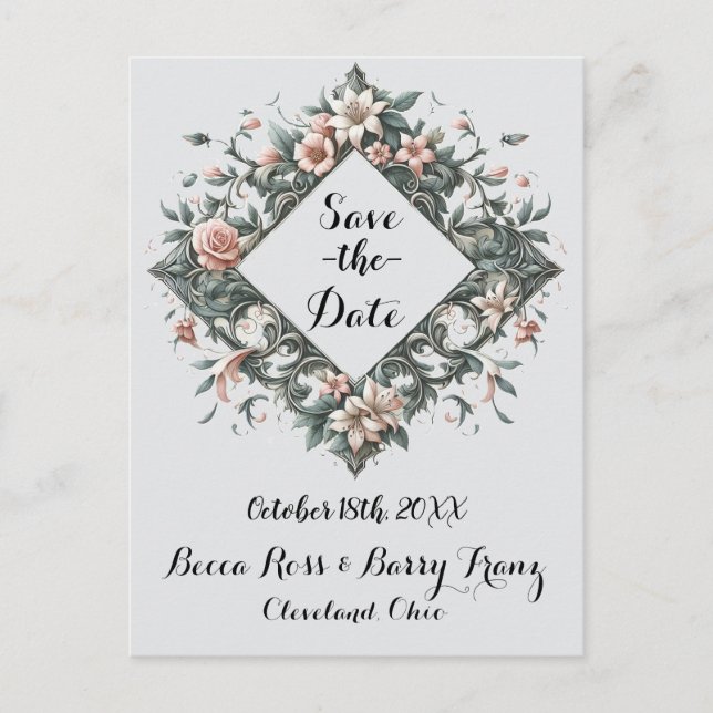 Erthy Floral Vincine Postcard Ankündigungspostkarte (Vorderseite)