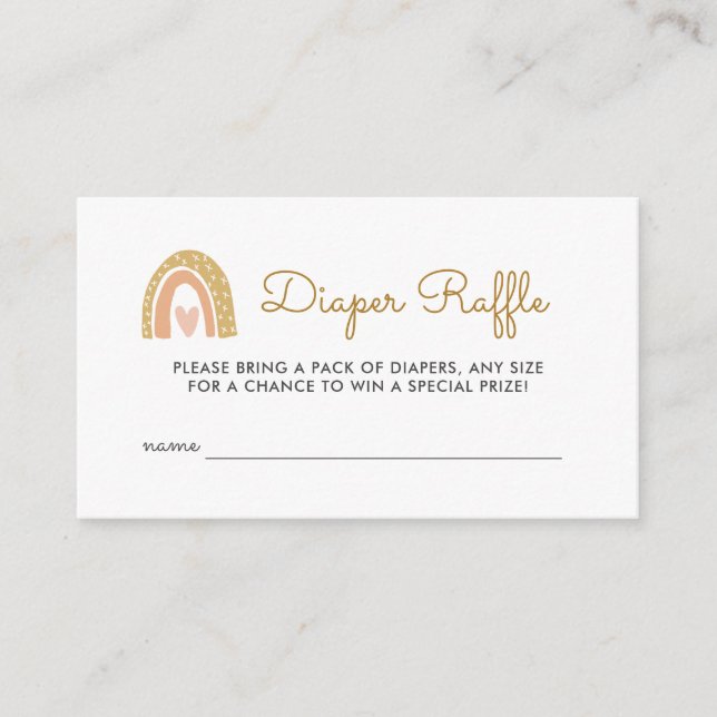 Erthy Rainbow Baby Shooter Diaper Raffle Tickets Begleitkarte (Vorderseite)