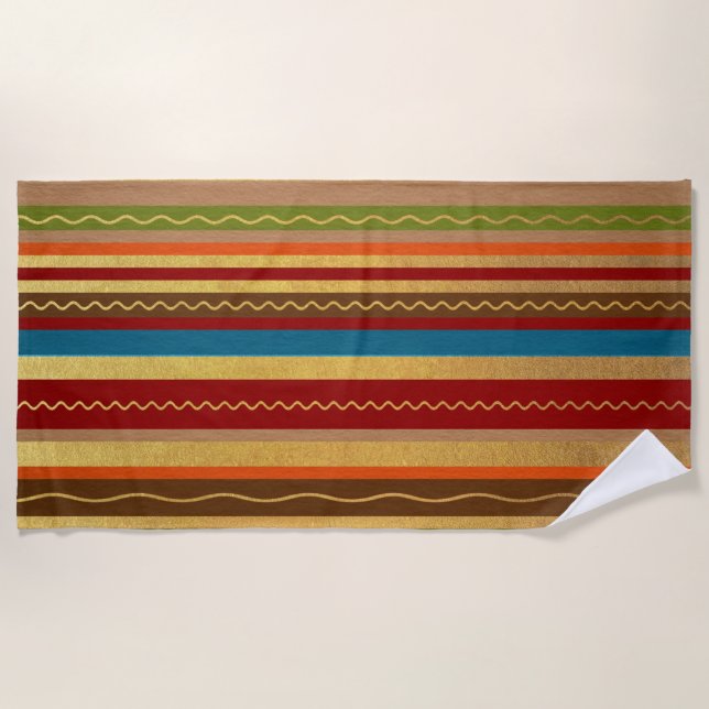 Erthy Tone Stripes Strandtuch (Vorderseite)