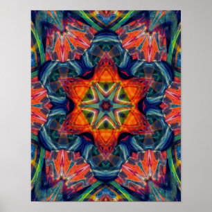 Erthy Warm Energy Kaleidoscope Gradient Poster