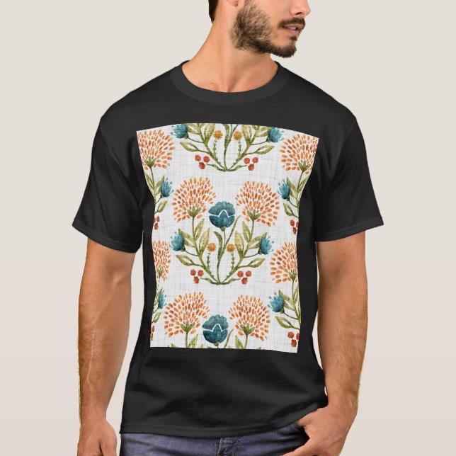 Erthy Whimsical: Aquarell Blume Motif. T-Shirt (Vorderseite)