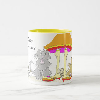 Erträge zu TierWohltätigkeit-verrückter Hundedame Zweifarbige Tasse