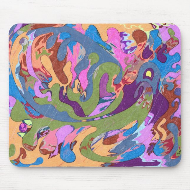 "Ertrinken" Abstrakte Kunst Mousepad (Vorne)