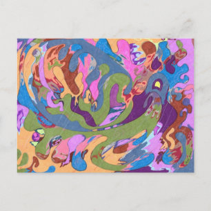 "Ertrinken" Abstrakte Kunst Postkarte