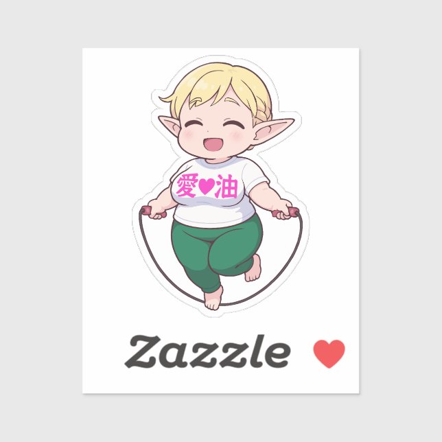 Erufuda Chibi-Elfen-Mädchen-Kunst Aufkleber (Blatt)