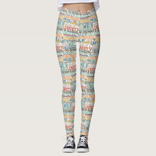 erwache aufrecht typografie leggings (Vorderseite)