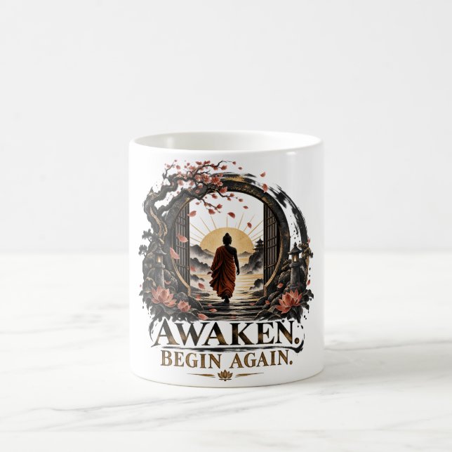 Erwache Beginne Wieder Dhammapada Kaffeetasse (Mittel)