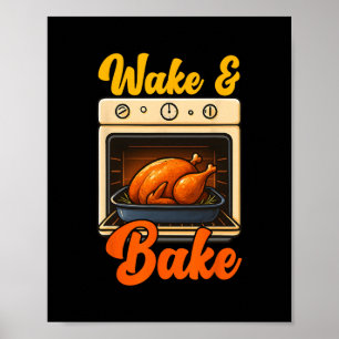 Erwache Ke Turkey Festmahl Abendessen Koch Lustig Poster