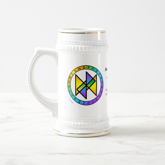 Erwache zur Freude! Bindrune Mead Stein Bierglas (Links)