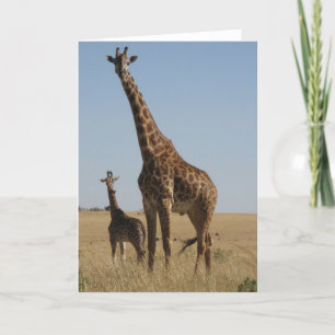 Erwachsen- u. Babygiraffe Karte