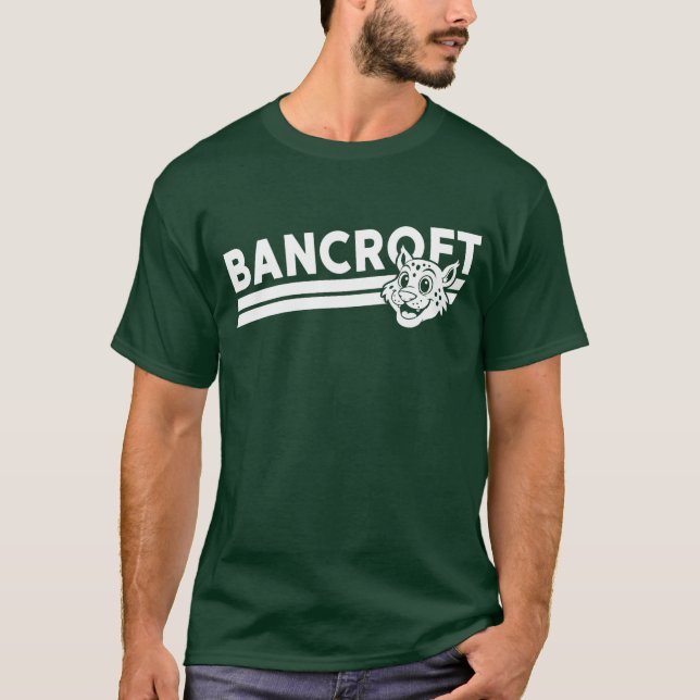 Erwachsene Bancroft Bobcat Profil Dunkelgrüner T - T-Shirt (Vorderseite)