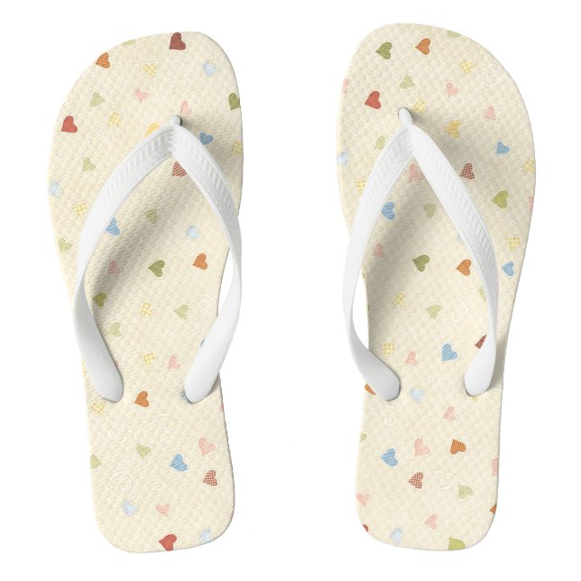 Erwachsene, breiter Streifen Flip Flops/Herz Flops (Fußbett)
