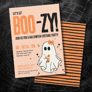 Erwachsene Buh und Alkohol Halloween-Party Einladung