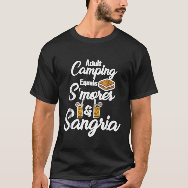 Erwachsene Camping gleicht Smores Sangria Funny T-Shirt (Vorderseite)