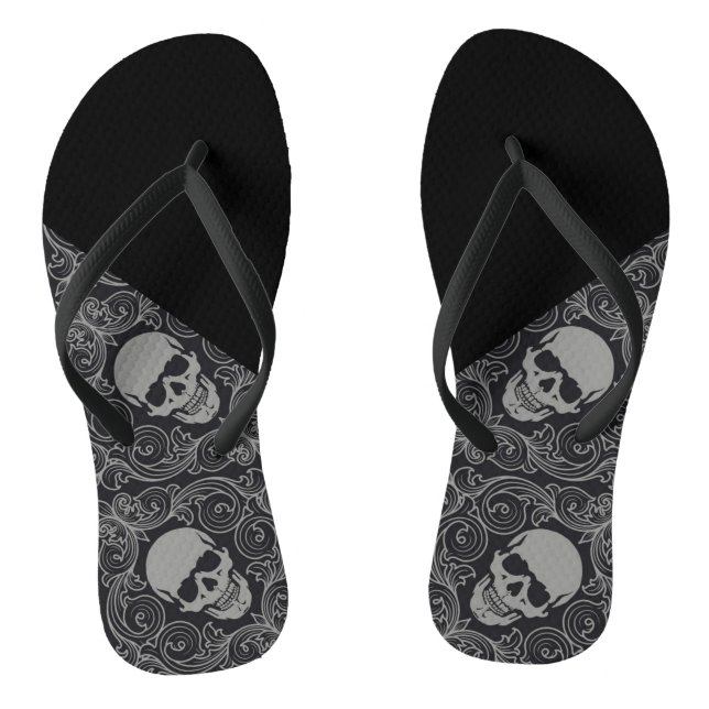 Erwachsene, dünne Strap Flip Flops/Skulls Flops (Fußbett)