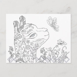 Erwachsene Farbgebung Alpaca Butterfly DIY Postkar Postkarte