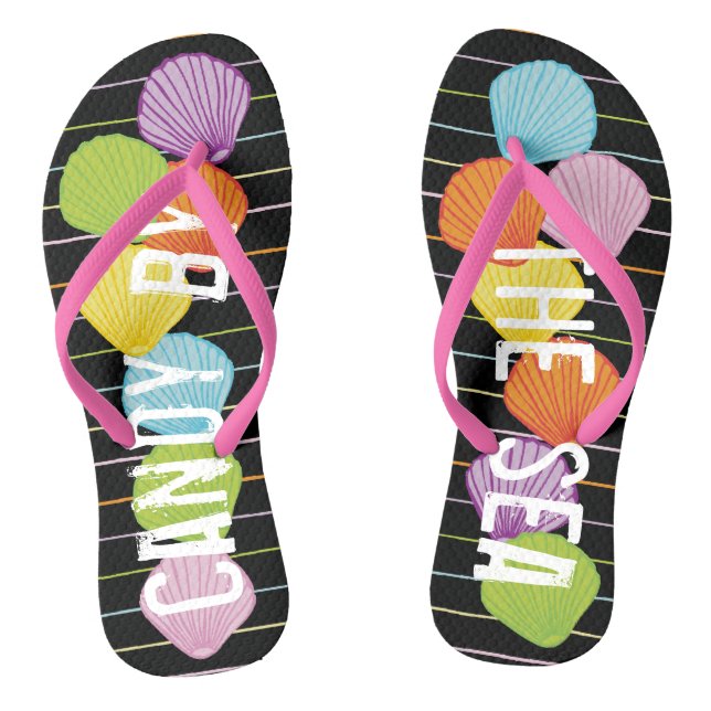 Erwachsene Flip Flops "farbenfrohe Muscheln 2 am M (Fußbett)
