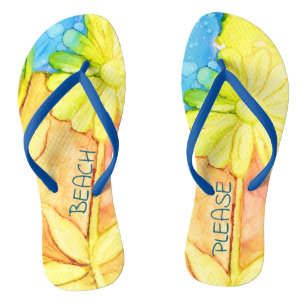 Erwachsene Flip Flops "Gelbe Blume"