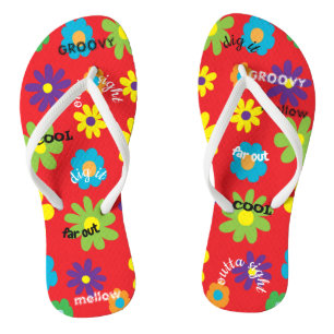 Erwachsene Flip Flops "Groovy Blume" Flip Flops