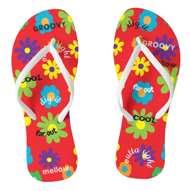 Erwachsene Flip Flops "Groovy Blume" Flip Flops (Fußbett)