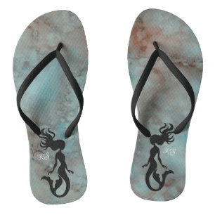 Erwachsene Flip-Flops "Inkblots Bluish Orange Merm Flip Flops