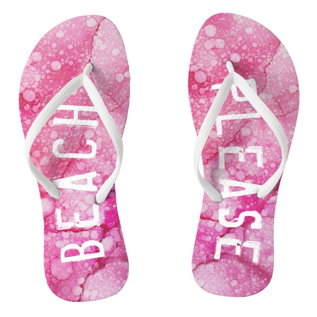 Erwachsene Flip Flops "Pink/Beach bitte" (Fußbett)