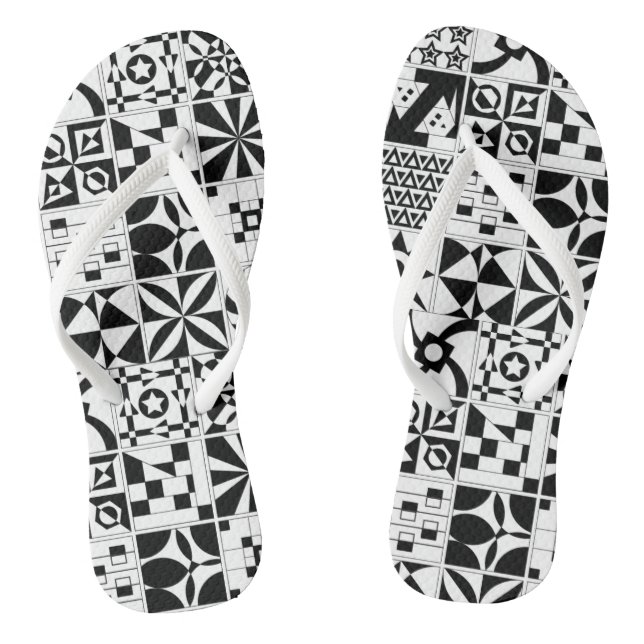 Erwachsene Flip Flops, schlanke Rippen schwarz ged Flip Flops (Fußbett)