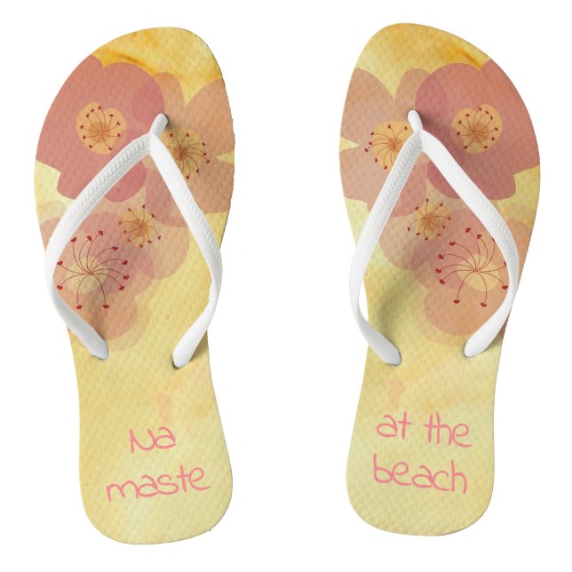 Erwachsene Flip Flops "Soft Yellows and Pinks" (Fußbett)