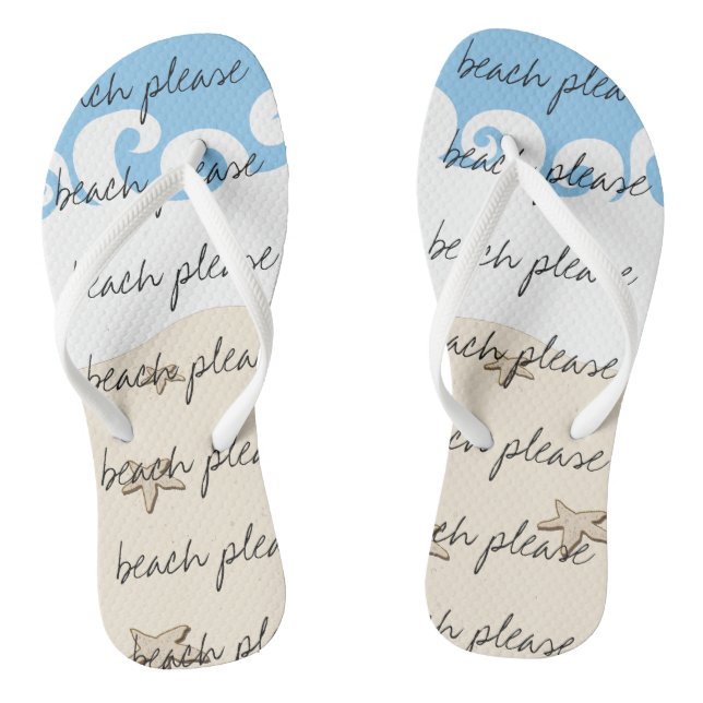 Erwachsene Flip Flops "Star Muscheln, Beach bitte" (Fußbett)