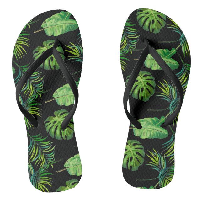Erwachsene Flip Flops-Tropical-Blätter Flops (Fußbett)