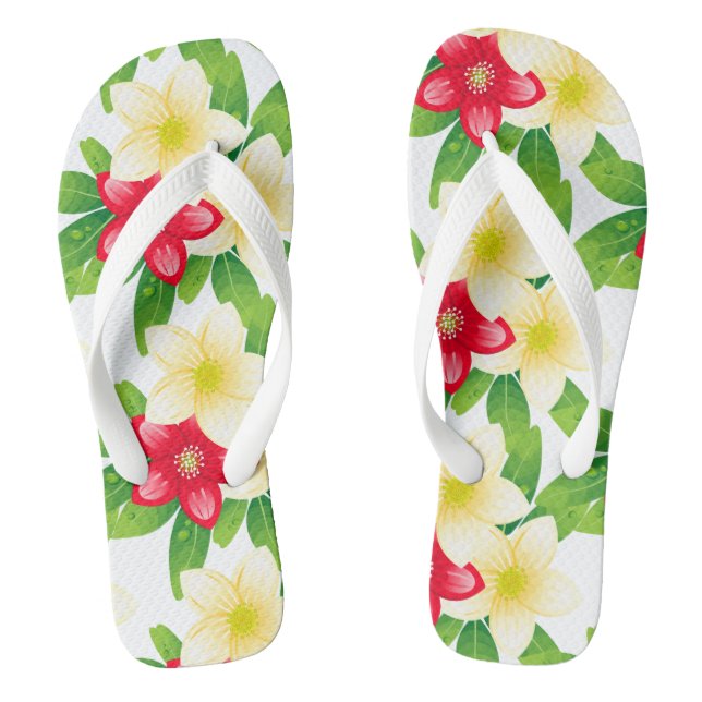 Erwachsene Flip Flops-Tropical Blume Flip Flops (Fußbett)