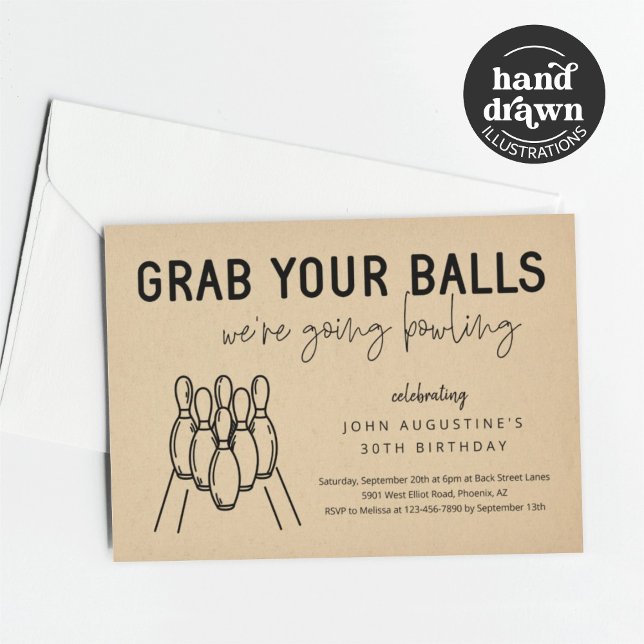 Erwachsene Funny Bowling Party Einladung (Von Creator hochgeladen)