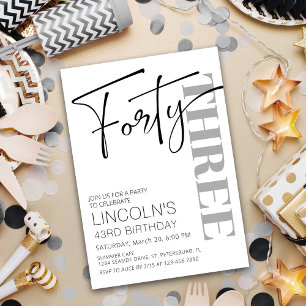 Erwachsene Geburtstag 41 42 43 44 45 46 47 48 49 Einladung