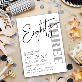 Erwachsene Geburtstag 81 82 83 84 85 86 87 88 89 Einladung