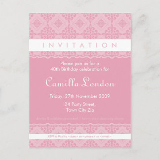 ERWACHSENE GEBURTSTAGEINLAGE: gemustert P8 Einladungspostkarte