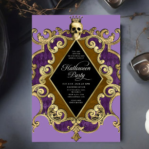 Erwachsene Halloween-Party Gold Verziert Vintage Einladung